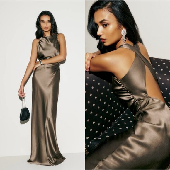 Reformation Dresses & Skirts - NEW Reformation Anaiis Silk Dress Morel Size 4 NWT